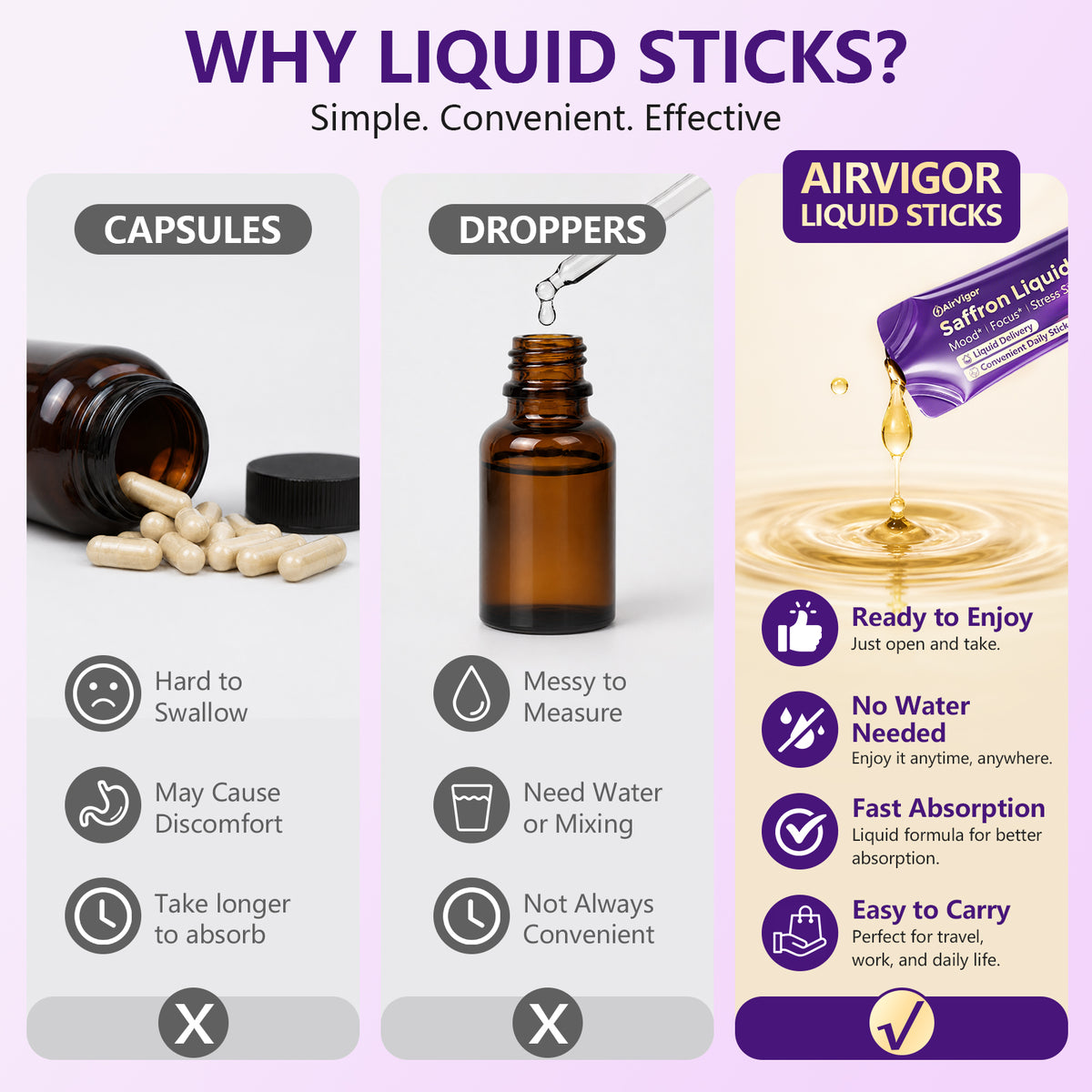 Saffron Supplements for Women, Saffron Extract Liquid Sticks