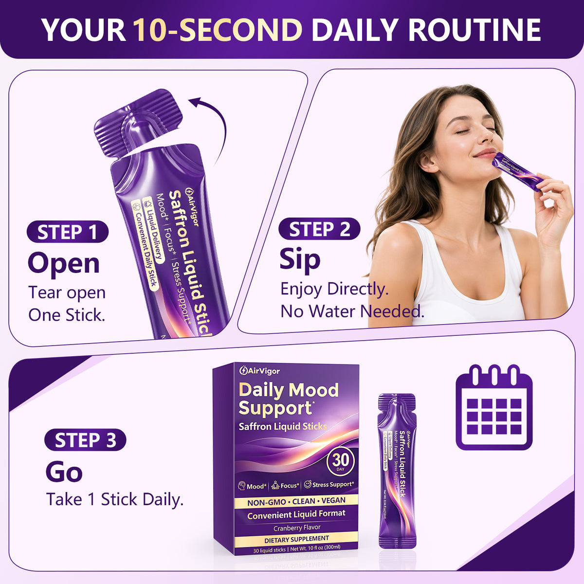 Saffron Supplements for Women, Saffron Extract Liquid Sticks