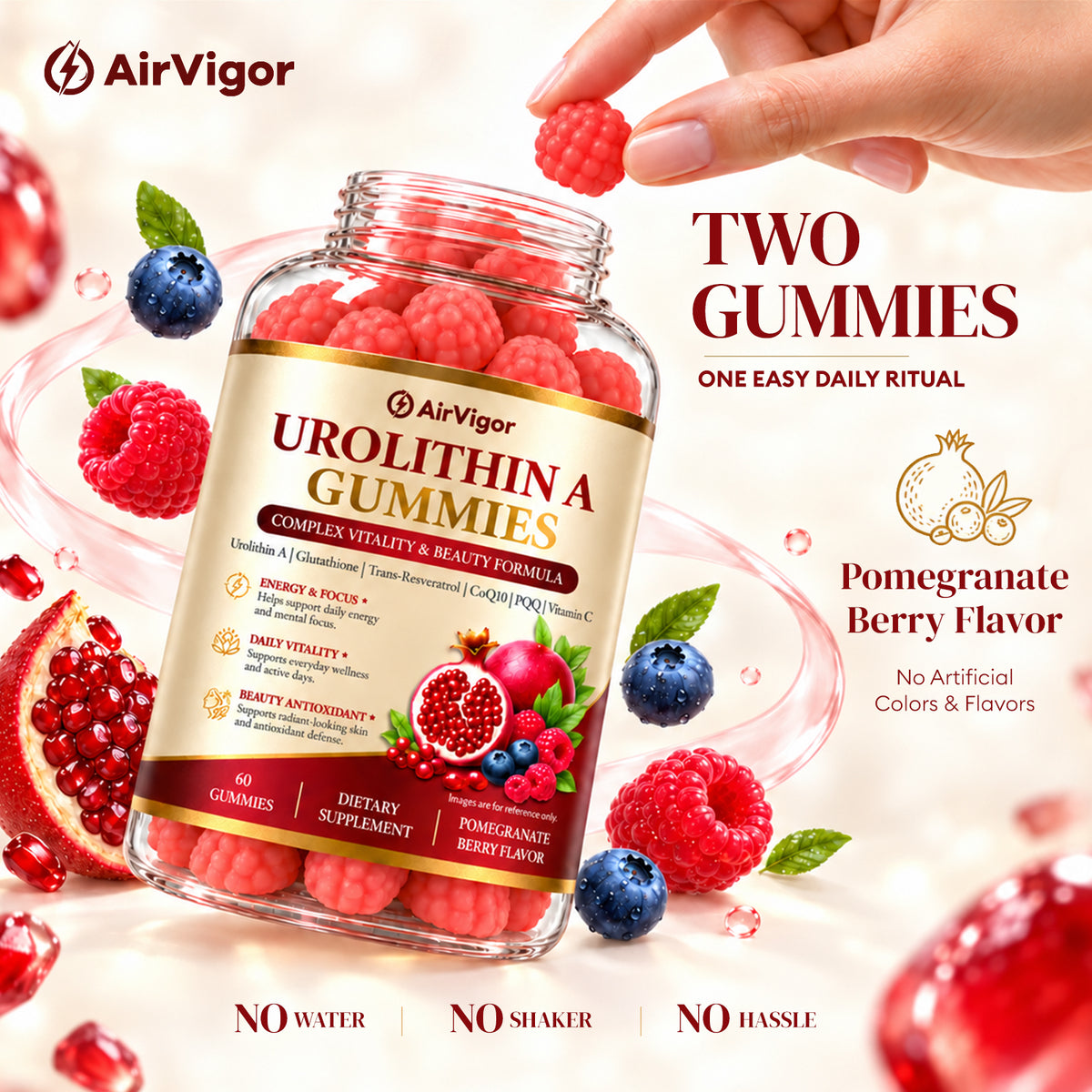 Urolithin A Supplement Gummies, for Beauty Antioxidant & Longevity