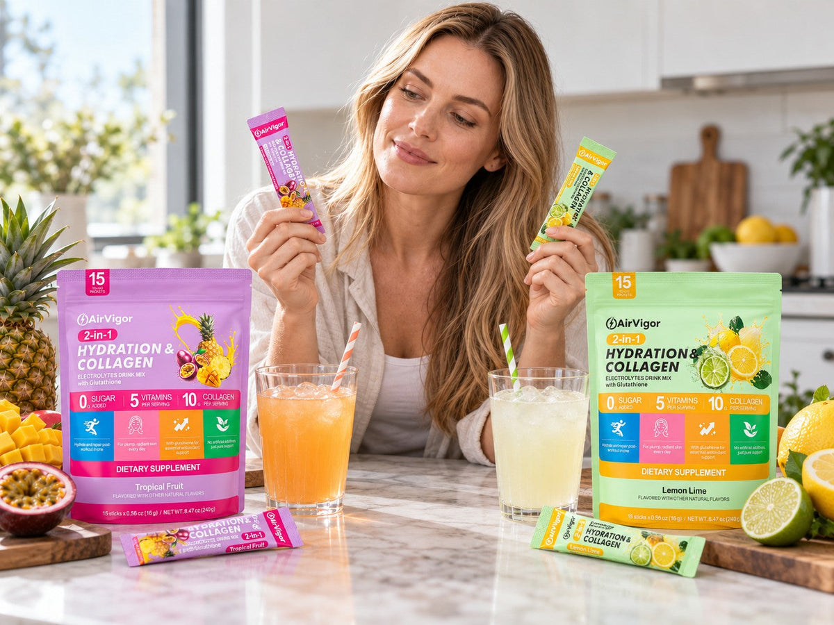 Tropical Fruit vs P02 Lemon Lime: Which AirVigor Collagen Electrolytes Flavor Should You Choose?