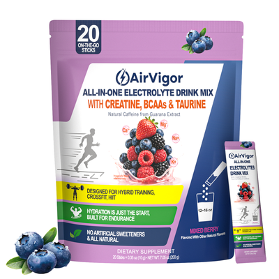 Electrolyte Drink Mix Packets for Hydration & Recovery, Sugar Free