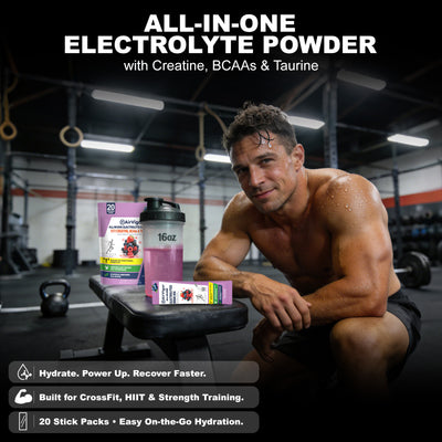 Electrolyte Drink Mix Packets for Hydration & Recovery, Sugar Free