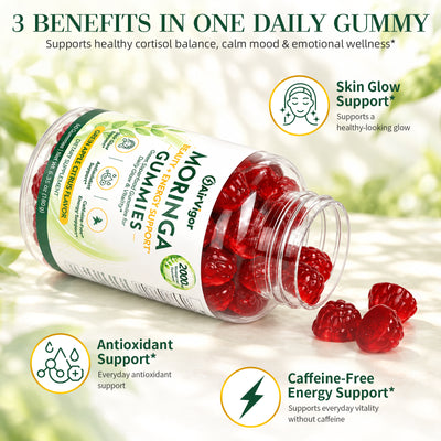 Moringa Gummies, Moringa Leaf Extract 10:1, Green Superfood, Vegan