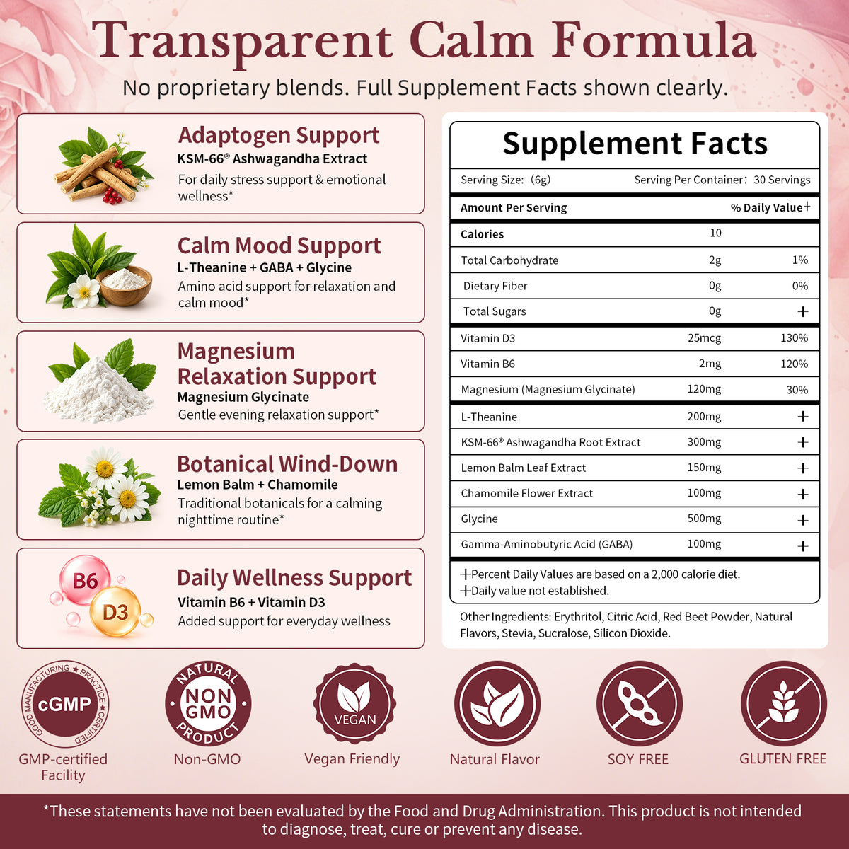 Cortisol Supplements for Women & Men, Cortisol Reducer Calm Drink Mix