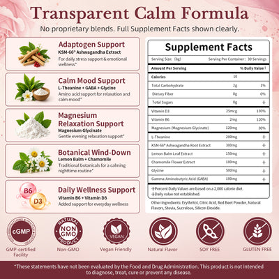 Cortisol Supplements for Women & Men, Cortisol Reducer Calm Drink Mix
