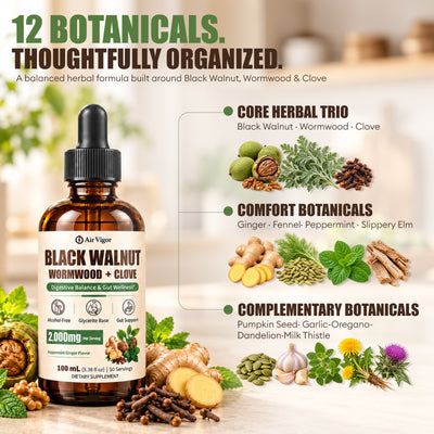 Wormwood Black Walnut Clove Drops for Humans, 12-in-1 Cleanse