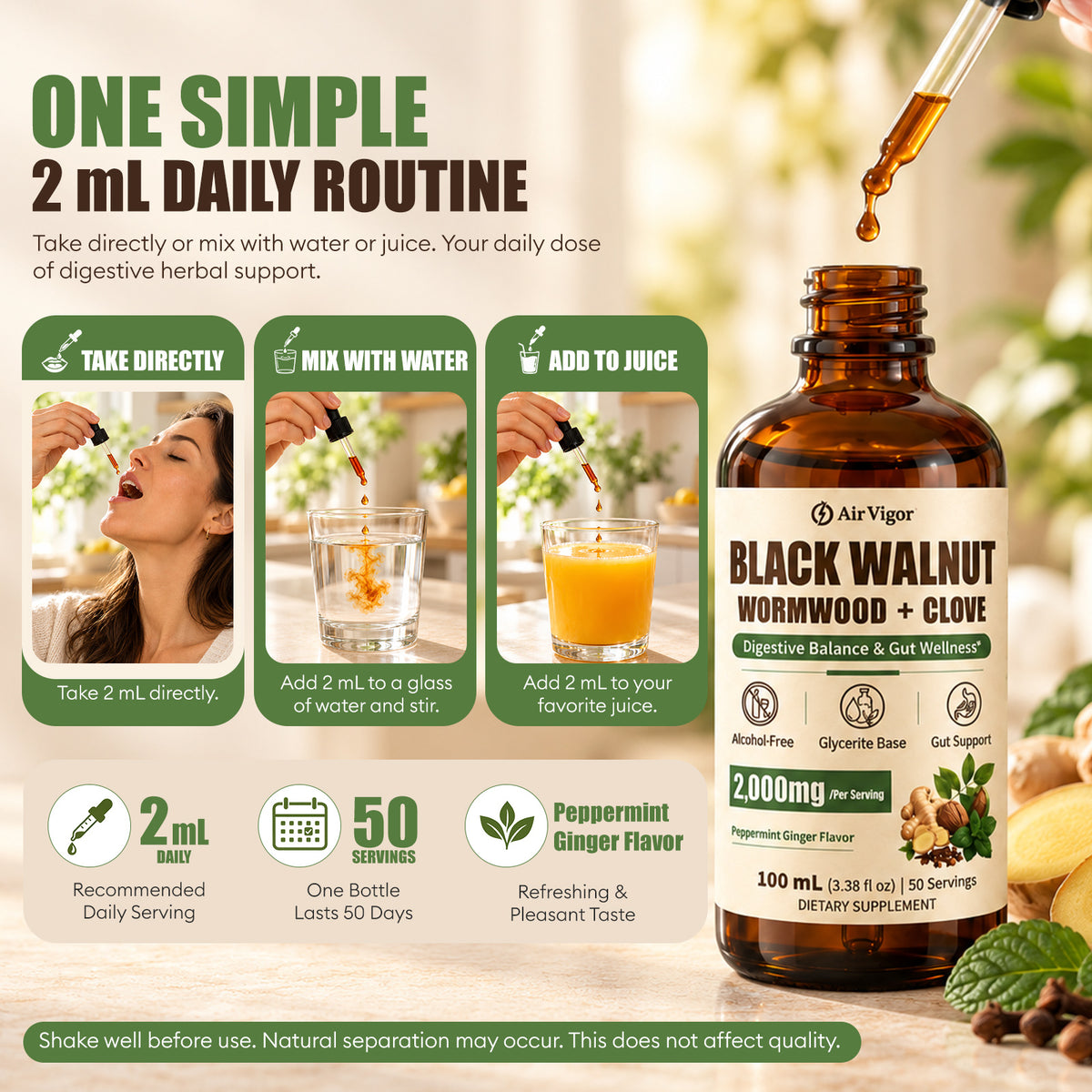 Wormwood Black Walnut Clove Drops for Humans, 12-in-1 Cleanse