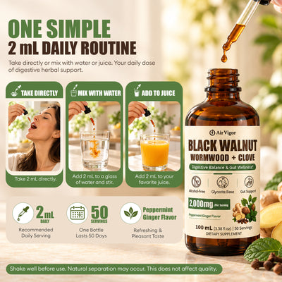 Wormwood Black Walnut Clove Drops for Humans, 12-in-1 Cleanse
