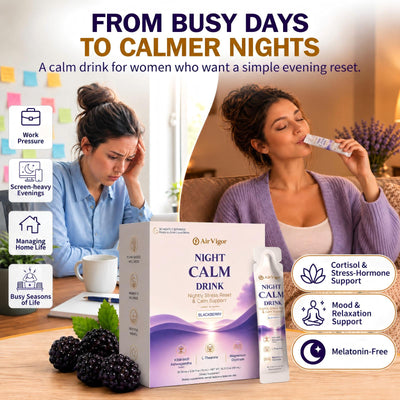 Cortisol Supplements for Women, Ready-to-Drink Night Calm Sticks