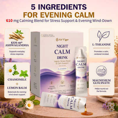 Cortisol Supplements for Women, Ready-to-Drink Night Calm Sticks