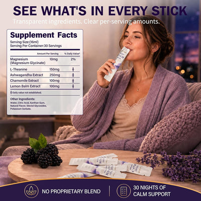 Cortisol Supplements for Women, Ready-to-Drink Night Calm Sticks