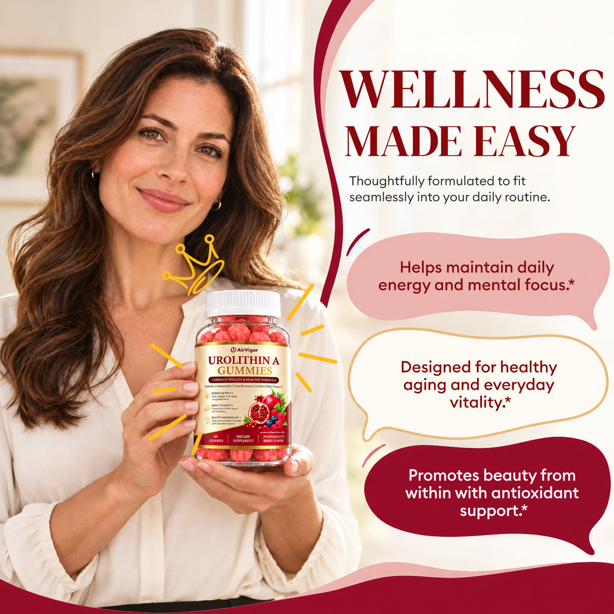 Urolithin A Supplement Gummies, for Beauty Antioxidant & Longevity