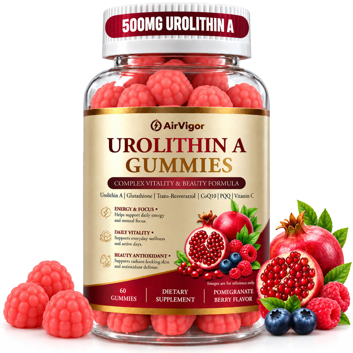 Urolithin A Supplement Gummies, for Beauty Antioxidant & Longevity