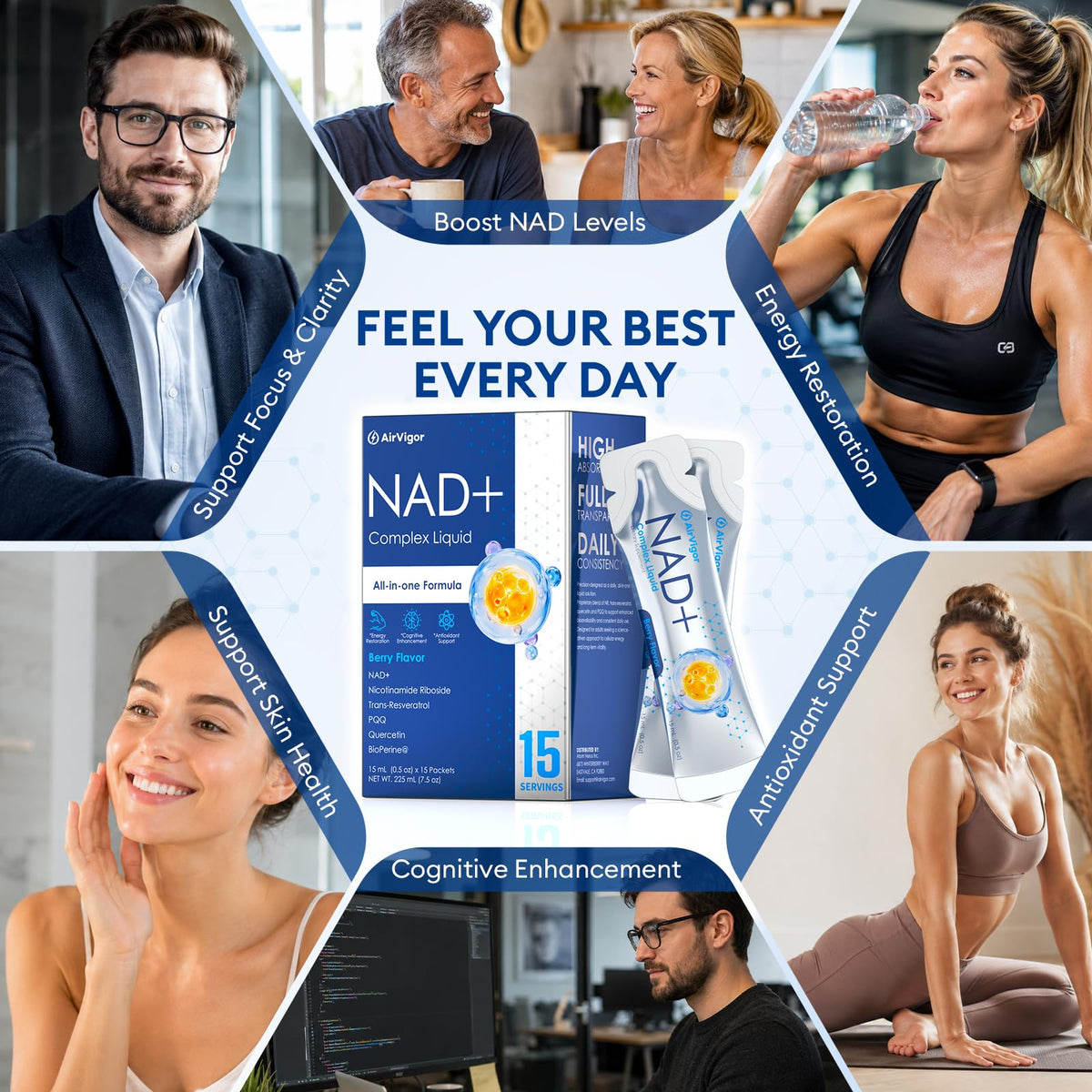Liposomal NAD Supplement, 1500mg Blend with L-Carnitine for Energy