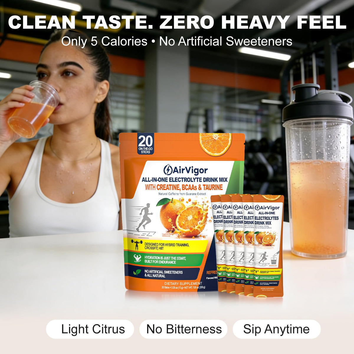 Electrolyte Drink Mix Packets for Hydration & Recovery, Sugar Free